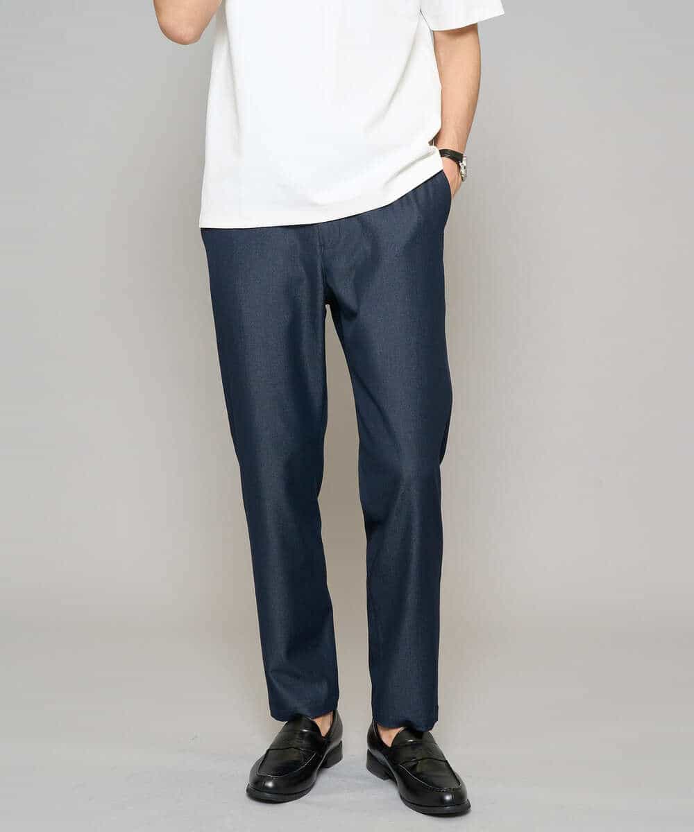 KHLGD22064 a.v.v MEN(アー・ヴェ・ヴェ) 【イージーケア/接触冷感】デニムライクストレッチセミルーズパンツ ダークグレー