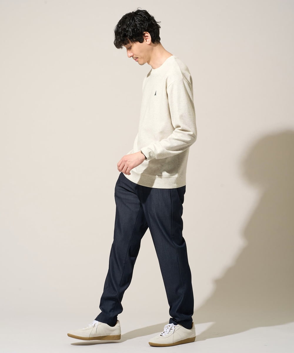 KHLGD25064 a.v.v MEN(アー・ヴェ・ヴェ) 【イージーケア/接触冷感】デニムライクストレッチスマートスラックス ダークグレー