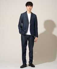 KHLGD25064 a.v.v MEN(アー・ヴェ・ヴェ) 【イージーケア/接触冷感】デニムライクストレッチスマートスラックス ダークグレー