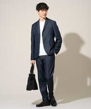 KHLGD25064 a.v.v MEN(アー・ヴェ・ヴェ) 【イージーケア/接触冷感】デニムライクストレッチスマートスラックス ダークグレー