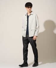 KHLGD25064 a.v.v MEN(アー・ヴェ・ヴェ) 【イージーケア/接触冷感】デニムライクストレッチスマートスラックス ダークグレー