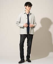 KHLGD25064 a.v.v MEN(アー・ヴェ・ヴェ) 【イージーケア/接触冷感】デニムライクストレッチスマートスラックス ダークグレー