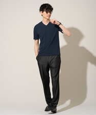 KHLGD25064 a.v.v MEN(アー・ヴェ・ヴェ) 【イージーケア/接触冷感】デニムライクストレッチスマートスラックス ダークグレー