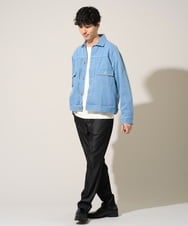 KHLGD25064 a.v.v MEN(アー・ヴェ・ヴェ) 【イージーケア/接触冷感】デニムライクストレッチスマートスラックス ダークグレー