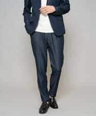 KHLGD25064 a.v.v MEN(アー・ヴェ・ヴェ) 【イージーケア/接触冷感】デニムライクストレッチスマートスラックス ネイビー