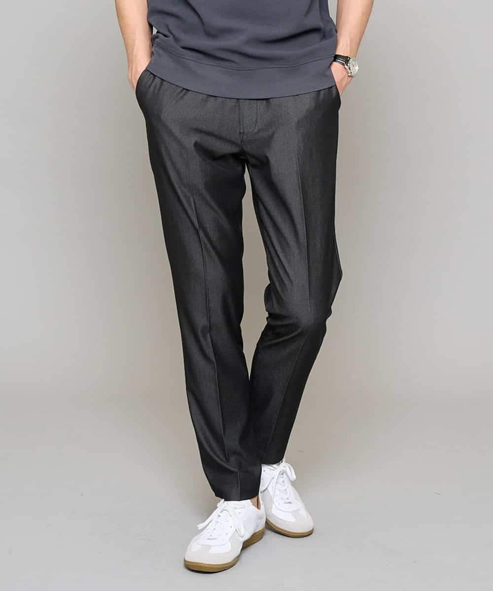 KHLGD25064 a.v.v MEN(アー・ヴェ・ヴェ) 【イージーケア/接触冷感】デニムライクストレッチスマートスラックス ダークグレー