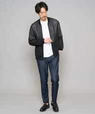 KHLGD25064 a.v.v MEN(アー・ヴェ・ヴェ) 【イージーケア/接触冷感】デニムライクストレッチスマートスラックス ダークグレー