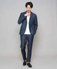 KHLGD25064 a.v.v MEN(アー・ヴェ・ヴェ) 【イージーケア/接触冷感】デニムライクストレッチスマートスラックス ダークグレー