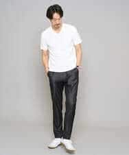 KHLGD25064 a.v.v MEN(アー・ヴェ・ヴェ) 【イージーケア/接触冷感】デニムライクストレッチスマートスラックス ダークグレー