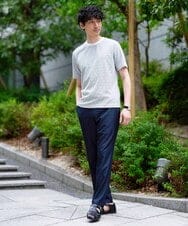 KHLGD26064 a.v.v MEN(アー・ヴェ・ヴェ) 【接触冷感/イージーケア】（アンクル丈）デニムライクストレッチアンクルセミルーズパンツ ダークグレー