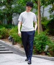 KHLGD26064 a.v.v MEN(アー・ヴェ・ヴェ) 【接触冷感/イージーケア】（アンクル丈）デニムライクストレッチアンクルセミルーズパンツ ダークグレー