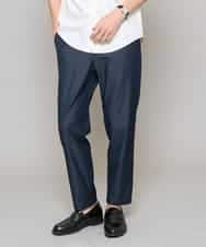 KHLGD26064 a.v.v MEN(アー・ヴェ・ヴェ) 【イージーケア/接触冷感】デニムライクストレッチアンクルセミルーズパンツ ネイビー