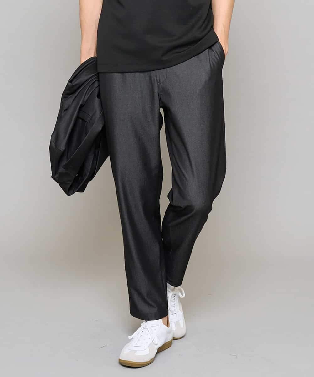 KHLGD26064 a.v.v MEN(アー・ヴェ・ヴェ) 【イージーケア/接触冷感】デニムライクストレッチアンクルセミルーズパンツ ダークグレー