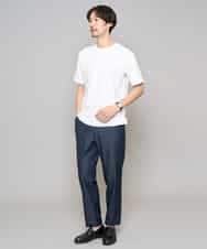 KHLGD26064 a.v.v MEN(アー・ヴェ・ヴェ) 【イージーケア/接触冷感】デニムライクストレッチアンクルセミルーズパンツ ダークグレー