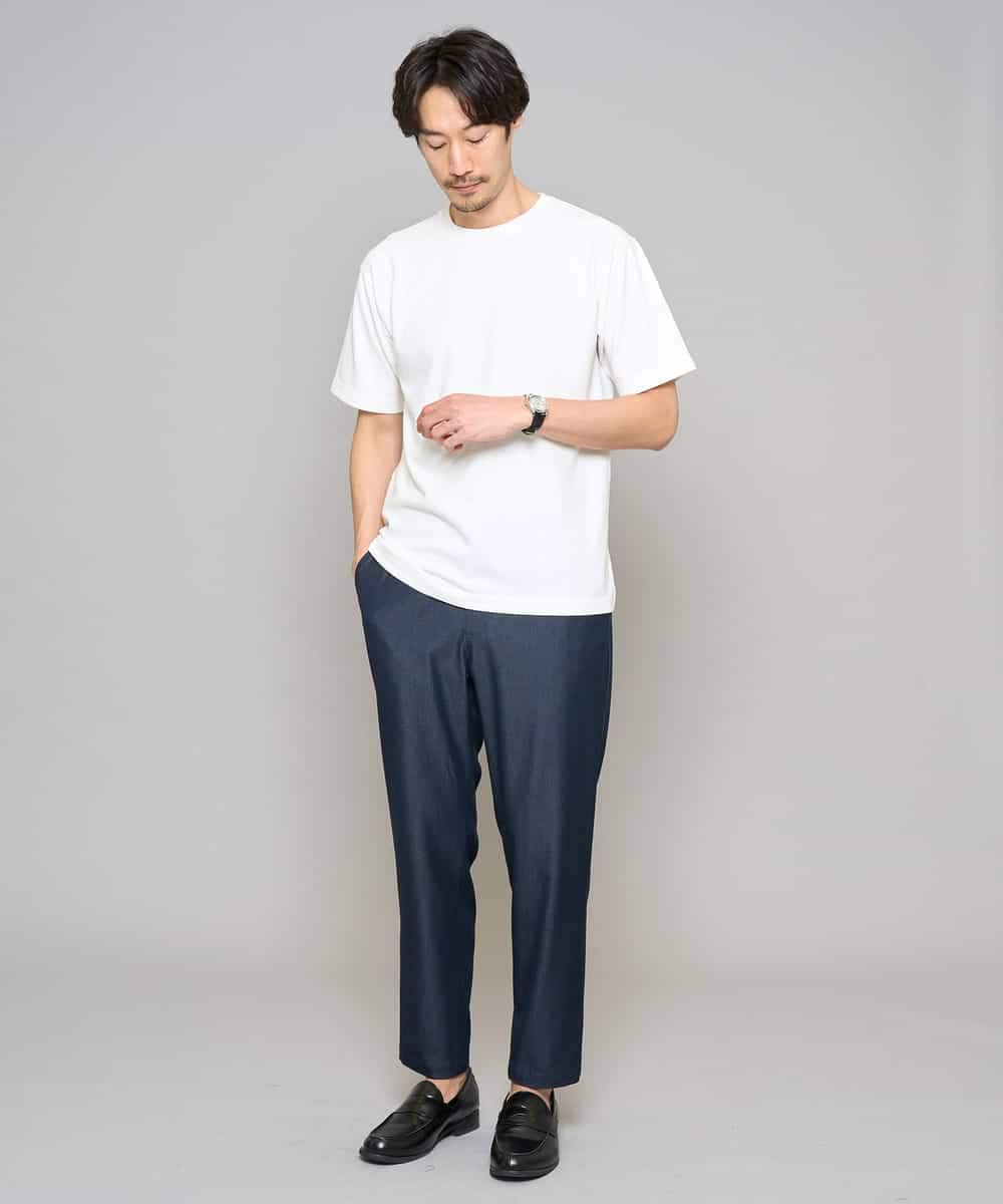 KHLGD26064 a.v.v MEN(アー・ヴェ・ヴェ) 【イージーケア/接触冷感】デニムライクストレッチアンクルセミルーズパンツ ダークグレー