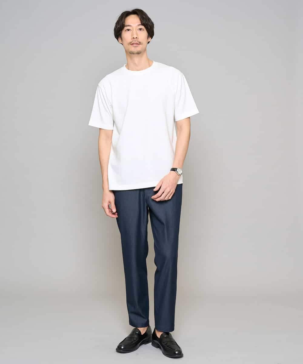 KHLGD26064 a.v.v MEN(アー・ヴェ・ヴェ) 【イージーケア/接触冷感】デニムライクストレッチアンクルセミルーズパンツ ダークグレー