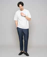 KHLGD26064 a.v.v MEN(アー・ヴェ・ヴェ) 【イージーケア/接触冷感】デニムライクストレッチアンクルセミルーズパンツ ダークグレー