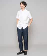 KHLGD26064 a.v.v MEN(アー・ヴェ・ヴェ) 【イージーケア/接触冷感】デニムライクストレッチアンクルセミルーズパンツ ダークグレー