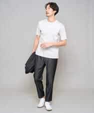 KHLGD26064 a.v.v MEN(アー・ヴェ・ヴェ) 【イージーケア/接触冷感】デニムライクストレッチアンクルセミルーズパンツ ダークグレー