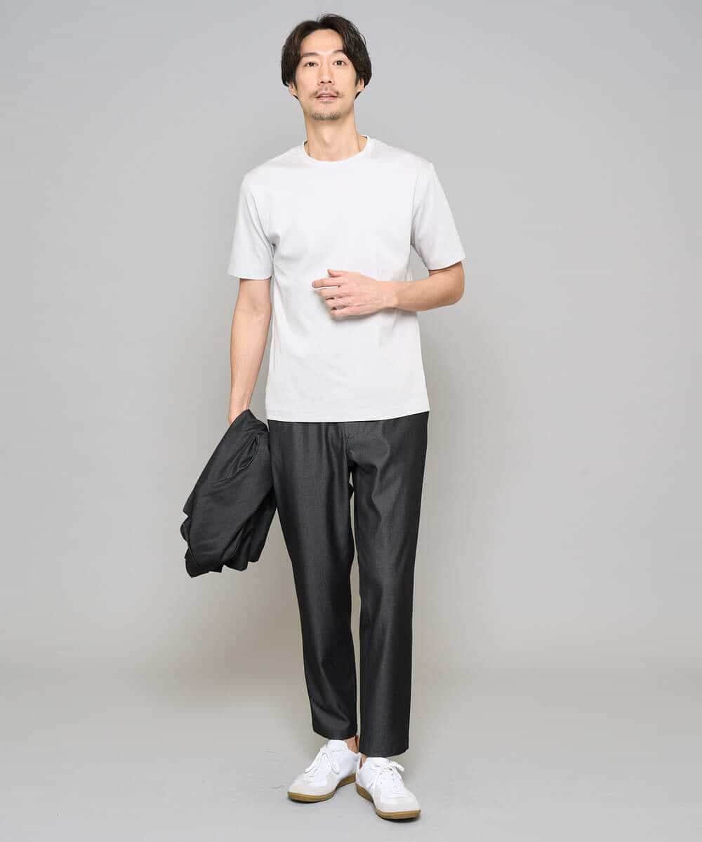 KHLGD26064 a.v.v MEN(アー・ヴェ・ヴェ) 【イージーケア/接触冷感】デニムライクストレッチアンクルセミルーズパンツ ダークグレー