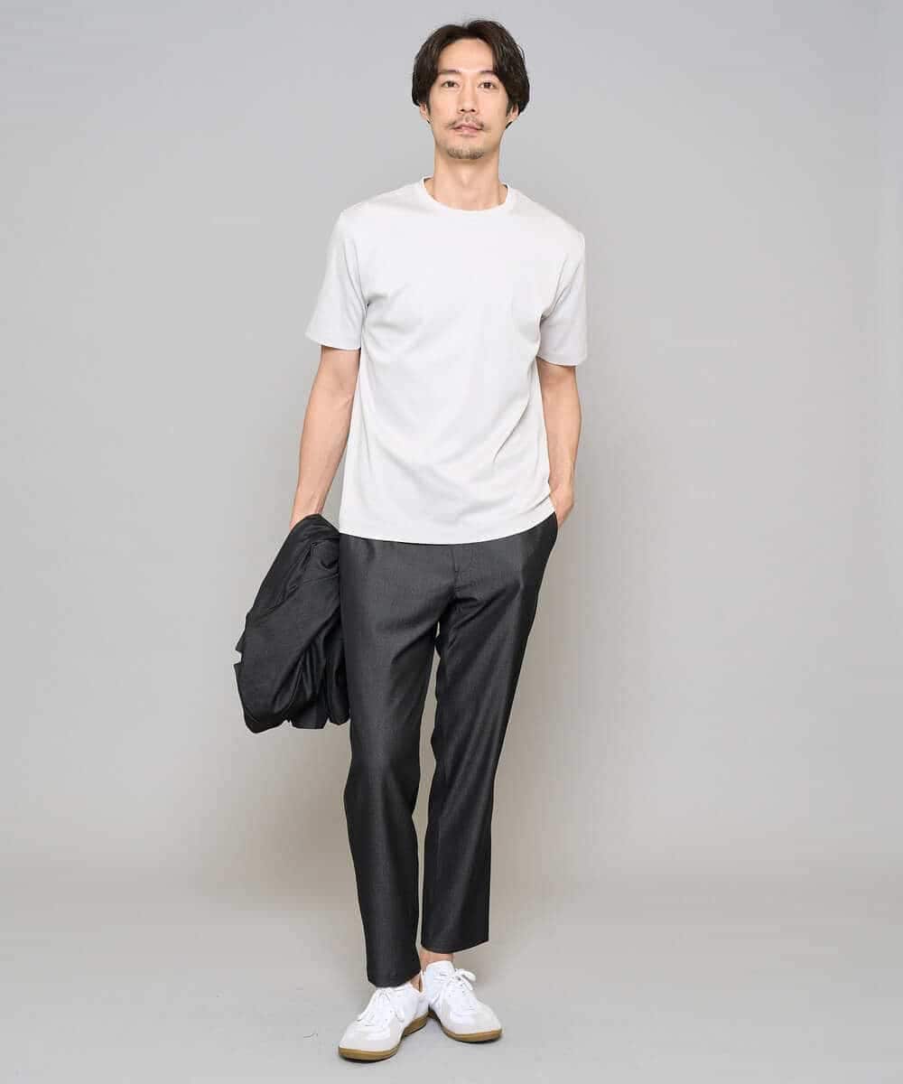 KHLGD26064 a.v.v MEN(アー・ヴェ・ヴェ) 【イージーケア/接触冷感】デニムライクストレッチアンクルセミルーズパンツ ダークグレー