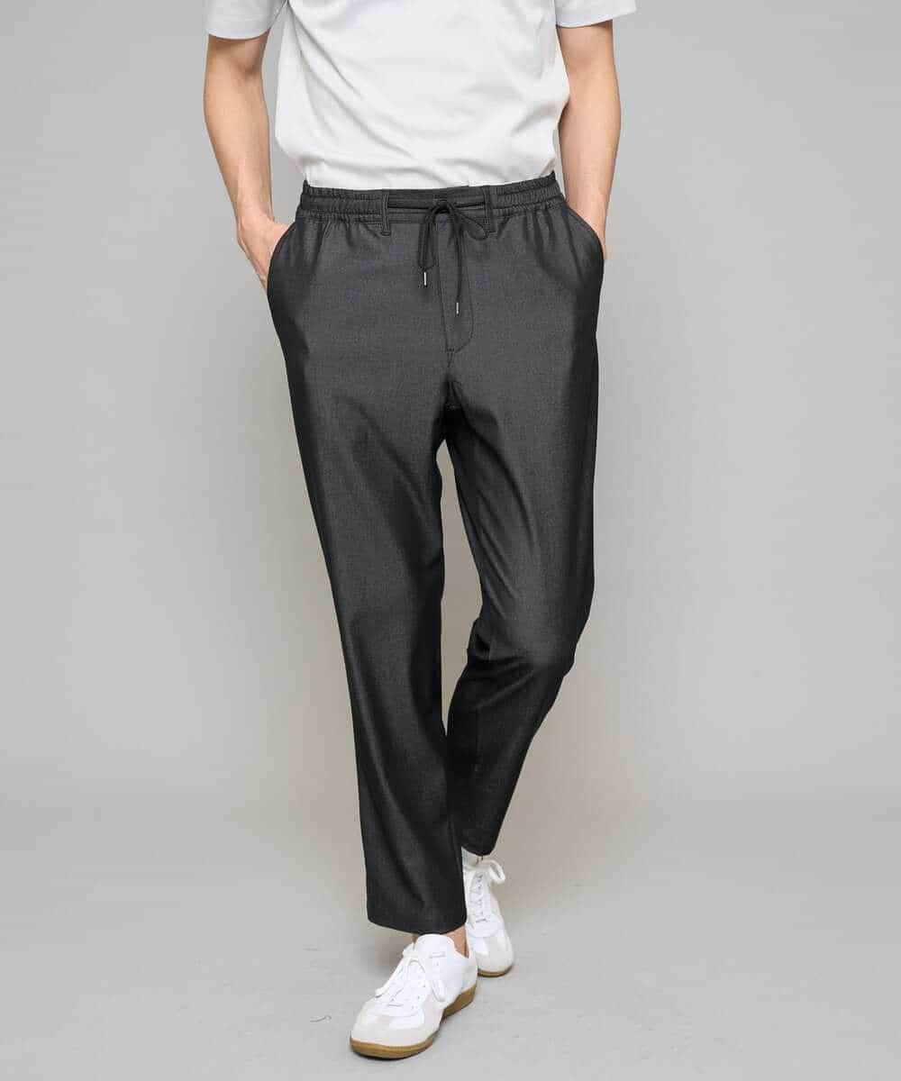 KHLGD26064 a.v.v MEN(アー・ヴェ・ヴェ) 【イージーケア/接触冷感】デニムライクストレッチアンクルセミルーズパンツ ダークグレー