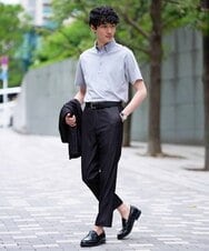 KHLGD35064 a.v.v MEN(アー・ヴェ・ヴェ) 【接触冷感/イージーケア】（アンクル丈）デニムライクストレッチアンクルスマートスラックス ブラック