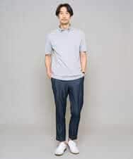 KHLGD35064 a.v.v MEN(アー・ヴェ・ヴェ) 【イージーケア/接触冷感】デニムライクストレッチアンクルスマートスラックス ブラック