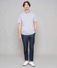 KHLGD35064 a.v.v MEN(アー・ヴェ・ヴェ) 【イージーケア/接触冷感】デニムライクストレッチアンクルスマートスラックス ブラック