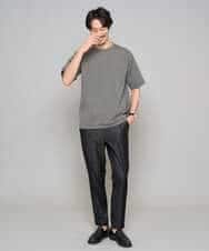 KHLGD35064 a.v.v MEN(アー・ヴェ・ヴェ) 【イージーケア/接触冷感】デニムライクストレッチアンクルスマートスラックス ブラック