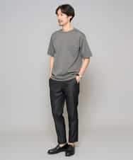 KHLGD35064 a.v.v MEN(アー・ヴェ・ヴェ) 【イージーケア/接触冷感】デニムライクストレッチアンクルスマートスラックス ブラック