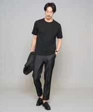 KHLGD35064 a.v.v MEN(アー・ヴェ・ヴェ) 【イージーケア/接触冷感】デニムライクストレッチアンクルスマートスラックス ブラック