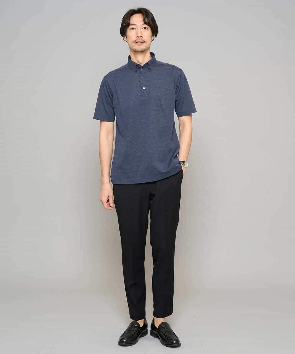 KHLGD35064 a.v.v MEN(アー・ヴェ・ヴェ) 【イージーケア/接触冷感】デニムライクストレッチアンクルスマートスラックス ブラック