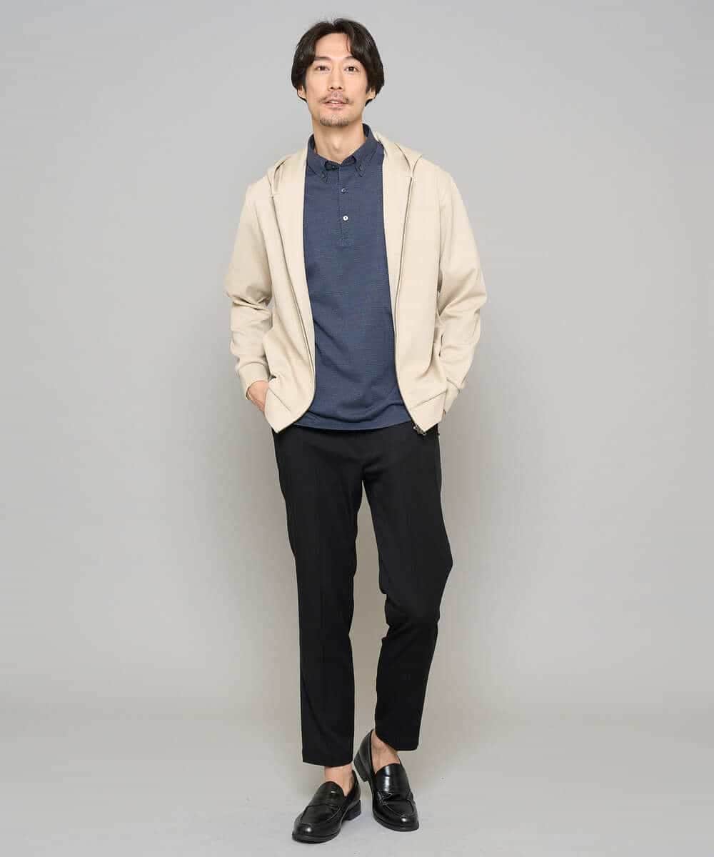 KHLGD35064 a.v.v MEN(アー・ヴェ・ヴェ) 【イージーケア/接触冷感】デニムライクストレッチアンクルスマートスラックス ブラック