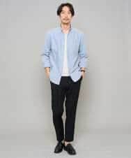 KHLGD35064 a.v.v MEN(アー・ヴェ・ヴェ) 【イージーケア/接触冷感】デニムライクストレッチアンクルスマートスラックス ブラック