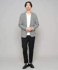 KHLGD35064 a.v.v MEN(アー・ヴェ・ヴェ) 【イージーケア/接触冷感】デニムライクストレッチアンクルスマートスラックス ブラック