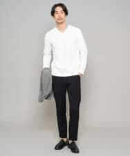 KHLGD35064 a.v.v MEN(アー・ヴェ・ヴェ) 【イージーケア/接触冷感】デニムライクストレッチアンクルスマートスラックス ブラック