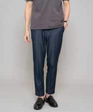 KHLGD35064 a.v.v MEN(アー・ヴェ・ヴェ) 【イージーケア/接触冷感】デニムライクストレッチアンクルスマートスラックス ブラック