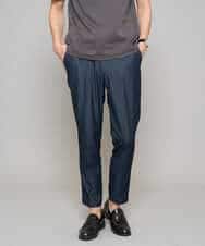 KHLGD35064 a.v.v MEN(アー・ヴェ・ヴェ) 【イージーケア/接触冷感】デニムライクストレッチアンクルスマートスラックス ブラック