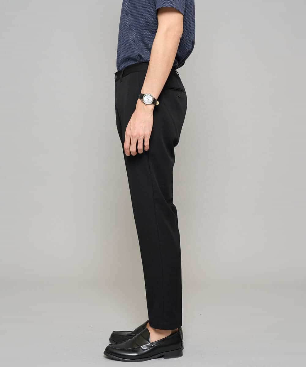 KHLGD35064 a.v.v MEN(アー・ヴェ・ヴェ) 【イージーケア/接触冷感】デニムライクストレッチアンクルスマートスラックス ブラック