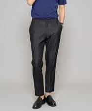 KHLGD35064 a.v.v MEN(アー・ヴェ・ヴェ) 【イージーケア/接触冷感】デニムライクストレッチアンクルスマートスラックス ブラック