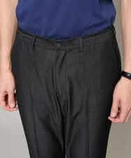 KHLGD35064 a.v.v MEN(アー・ヴェ・ヴェ) 【イージーケア/接触冷感】デニムライクストレッチアンクルスマートスラックス ブラック