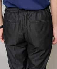 KHLGD35064 a.v.v MEN(アー・ヴェ・ヴェ) 【イージーケア/接触冷感】デニムライクストレッチアンクルスマートスラックス ブラック