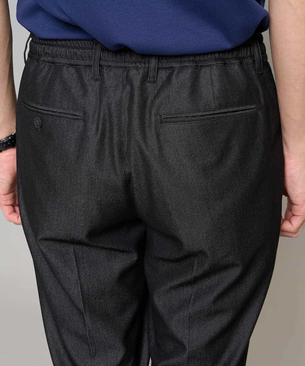 KHLGD35064 a.v.v MEN(アー・ヴェ・ヴェ) 【イージーケア/接触冷感】デニムライクストレッチアンクルスマートスラックス ブラック