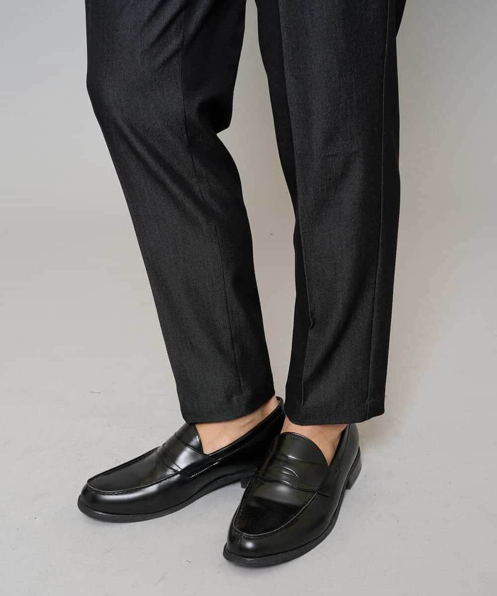 KHLGD35064 a.v.v MEN(アー・ヴェ・ヴェ) 【イージーケア/接触冷感】デニムライクストレッチアンクルスマートスラックス ブラック