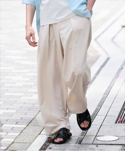 KHLGD38069 a.v.v MEN 【雑誌MonoMax６月号掲載】オックスストレッチオーバーパンツ【イージーケア/洗濯機で洗える/シワになりにくい/接触冷感/ストレッチ】