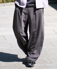 KHLGD38069 a.v.v MEN(アー・ヴェ・ヴェ) 【イージーケア/洗濯機で洗える/シワになりにくい/接触冷感/ストレッチ】オックスストレッチオーバーパンツ ダークグレー