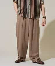 KHLGD38069 a.v.v MEN(アー・ヴェ・ヴェ) 【イージーケア/洗濯機で洗える/シワになりにくい/接触冷感/ストレッチ】オックスストレッチオーバーパンツ ベージュ