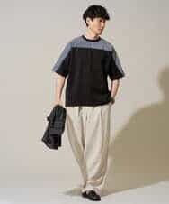 KHLGD38069 a.v.v MEN(アー・ヴェ・ヴェ) 【イージーケア/洗濯機で洗える/シワになりにくい/接触冷感/ストレッチ】オックスストレッチオーバーパンツ ブラック