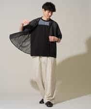 KHLGD38069 a.v.v MEN(アー・ヴェ・ヴェ) 【イージーケア/洗濯機で洗える/シワになりにくい/接触冷感/ストレッチ】オックスストレッチオーバーパンツ ブラック